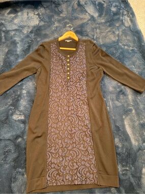 Tommy Hilfiger Black Dress with Purple Lace Front Panel